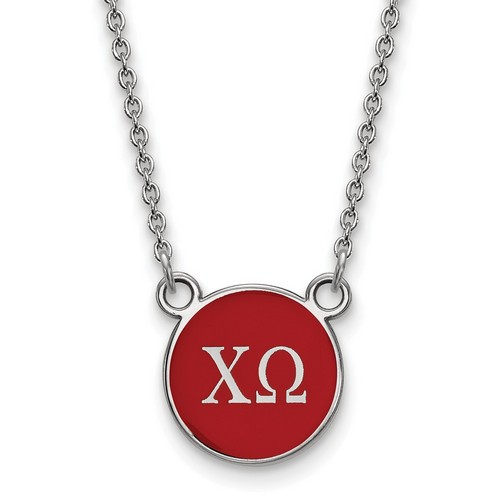 Chi Omega Sorority XS Pendant Necklace in Sterling Silver 3.20 gr
