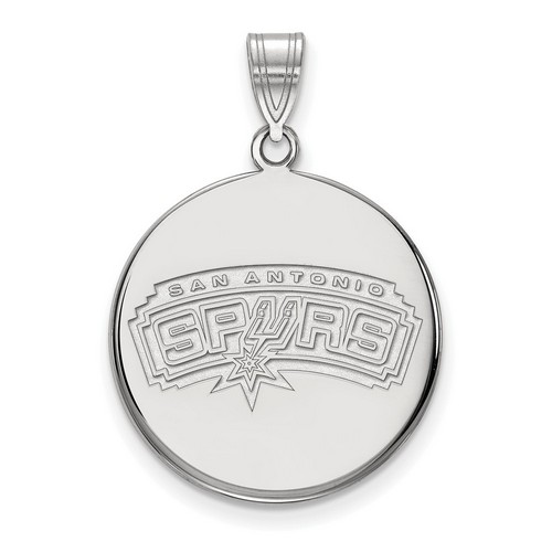 San Antonio Spurs Large Disc Pendant in Sterling Silver 4.34 gr