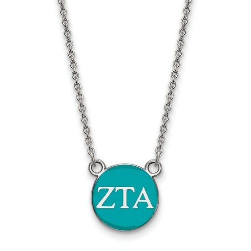 Zeta Tau Alpha Sorority XS Pendant Necklace in Sterling Silver 2.75 gr