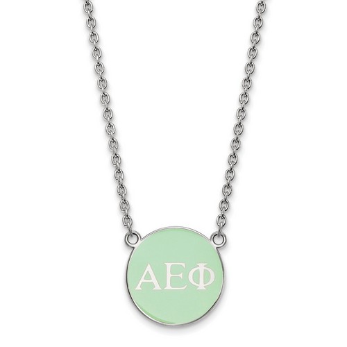 Alpha Epsilon Phi Sorority Small Pendant Necklace in Sterling Silver 5.81 gr