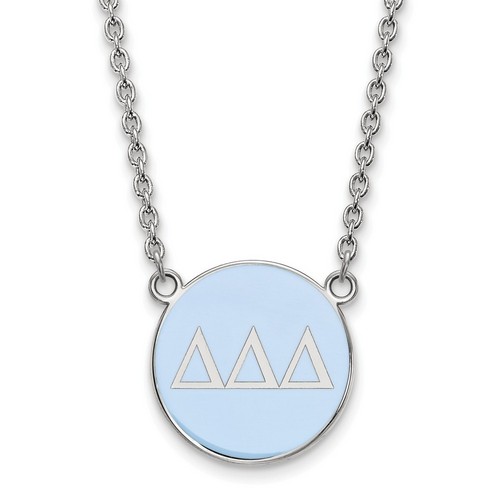 Tri Delta Sorority Small Pendant Necklace in Sterling Silver 5.81 gr