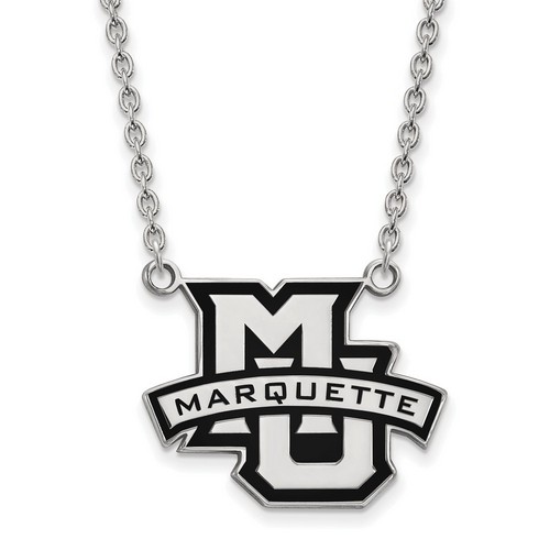 Marquette University Golden Eagles Large Sterling Silver Pendant Necklace