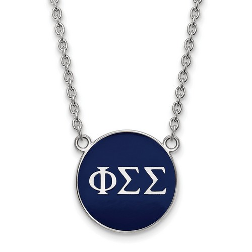 Phi Sigma Sigma Sorority Small Pendant Necklace in Sterling Silver 5.81 gr