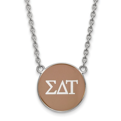 Sigma Delta Tau Sorority Small Pendant Necklace in Sterling Silver 5.81 gr
