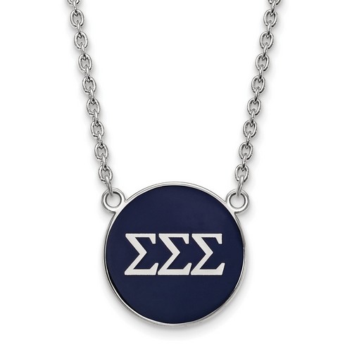 Sigma Sigma Sigma Sorority Small Pendant Necklace in Sterling Silver 5.81 gr