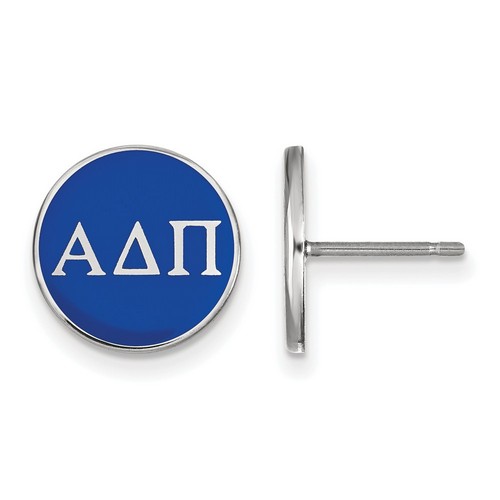Alpha Delta Pi Sorority Enameled Post Earrings in Sterling Silver 1.46 gr