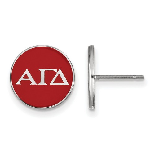 Alpha Gamma Delta Sorority Enameled Post Earrings in Sterling Silver 1.81 gr