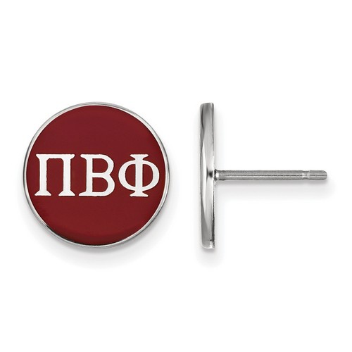 Pi Beta Phi Sorority Enameled Post Earrings in Sterling Silver 1.46 gr