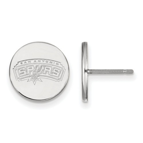 San Antonio Spurs Small Disc Earrings in Sterling Silver 2.15 gr