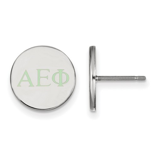 Alpha Epsilon Phi Sorority Enameled Sterling Silver Post Earrings 2.04 gr