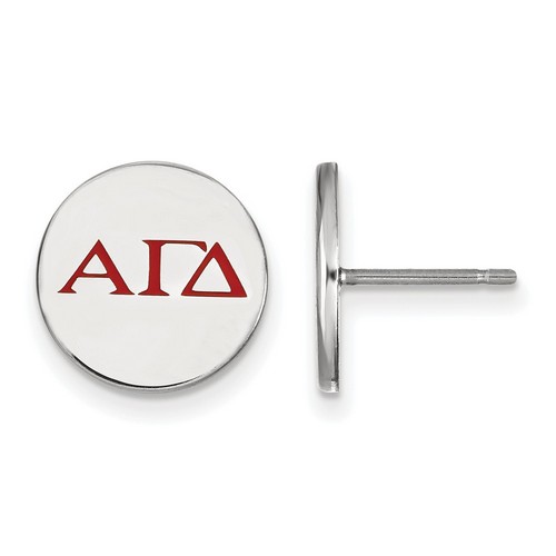 Alpha Gamma Delta Sorority Enameled Post Earrings in Sterling Silver 2.22 gr