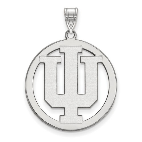 Indiana University Hoosiers Large Circle Pendant in Sterling Silver 3.78 gr