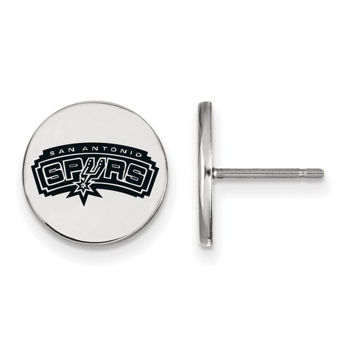 San Antonio Spurs Small Disc Earrings in Sterling Silver 2.03 gr