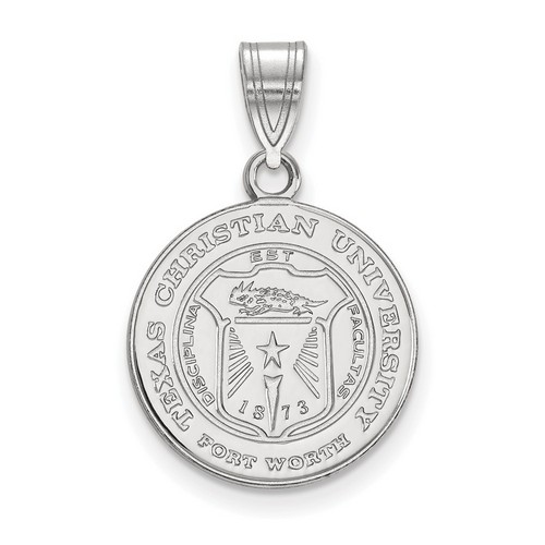 Texas Christian University TCU Horned Frogs Sterling Silver Crest Pendant 2.34gr