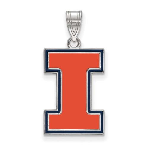 University of Illinois Fighting Illini Large Pendant in Sterling Silver 2.16 gr