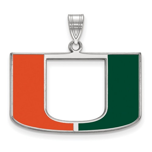University of Miami Hurricanes Large Pendant in Sterling Silver 3.58 gr