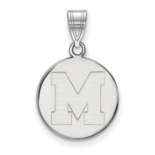 University of Memphis Tigers Medium Pendant in Sterling Silver 2.26 gr