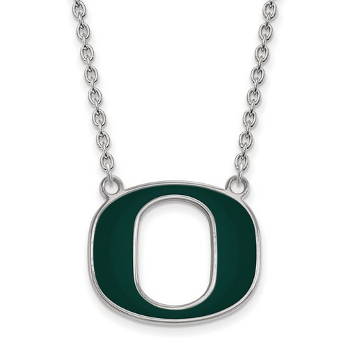 University of Oregon Ducks Large Pendant Necklace in Sterling Silver 5.60 gr