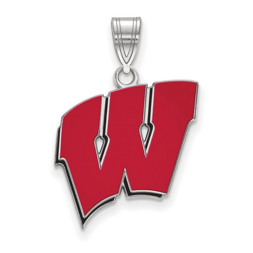 University of Wisconsin Badgers Large Pendant in Sterling Silver 2.03 gr