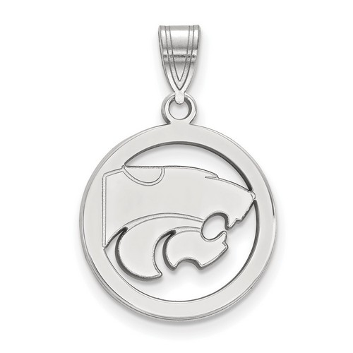 Kansas State University Wildcats Small Circle Pendant in Sterling Silver 2.28 gr