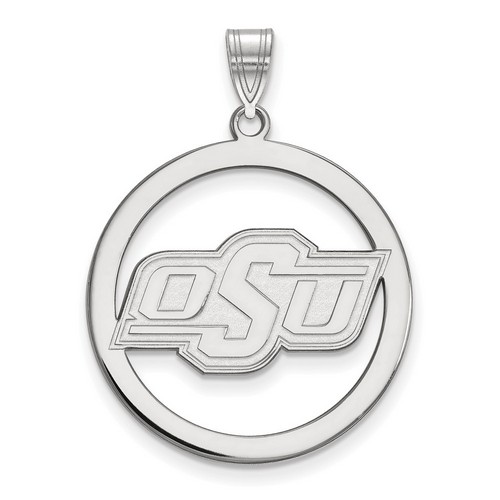 Oklahoma State University Cowboys Large Sterling Silver Circle Pendant 3.76 gr