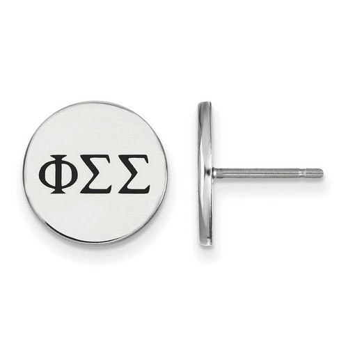 Phi Sigma Sigma Sorority Enameled Sterling Silver Post Earrings 2.04 gr