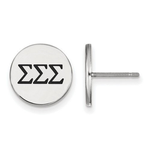 Tri Sigma Sorority Enameled Post Earrings in Sterling Silver 2.04 gr