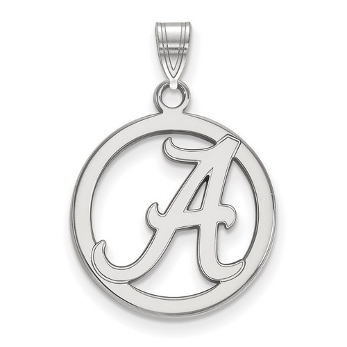 University of Alabama Crimson Tide Small Sterling Silver Circle Pendant 1.79 gr