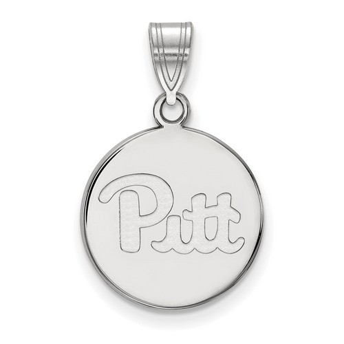 University of Pittsburgh Pitt Panthers Medium Sterling Silver Disc Pendant