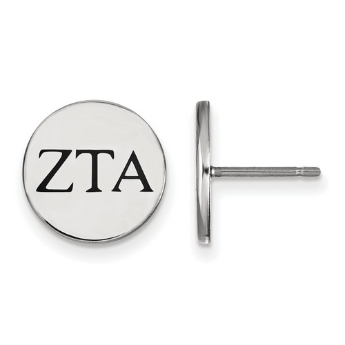 Zeta Tau Alpha Sorority Enameled Post Earrings in Sterling Silver 2.04 gr