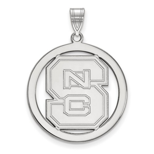 NC State University Wolfpack Large Sterling Silver Circle Pendant 5.14 gr