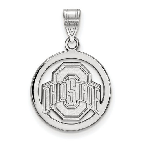 Ohio State University Buckeyes Small Sterling Silver Circle Pendant 2.45 gr