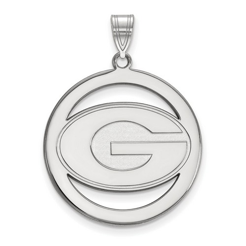 University of Georgia Bulldogs Large Sterling Silver Circle Pendant 4.98 gr