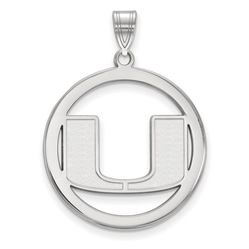 University of Miami Hurricanes Large Sterling Silver Circle Pendant 3.56 gr