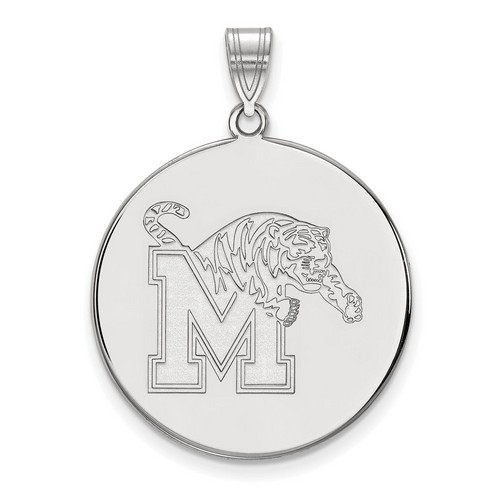 University of Memphis Tigers XL Disc Pendant in Sterling Silver 5.57 gr