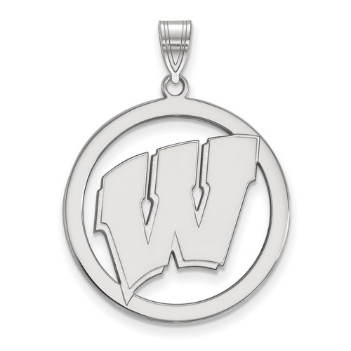 University of Wisconsin Badgers Large Sterling Silver Circle Pendant 4.43 gr