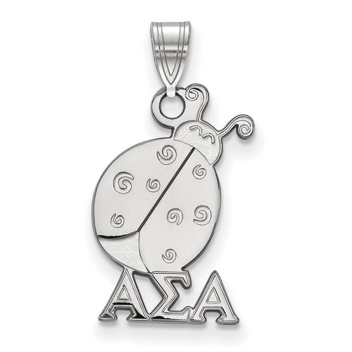 Alpha Sigma Alpha Sorority Small Pendant in Sterling Silver 1.46 gr