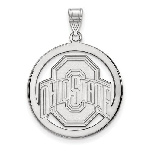 Ohio State University Buckeyes Large Sterling Silver Circle Pendant 4.82 gr