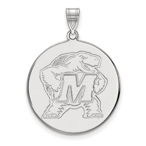 University of Maryland Terrapins XL Disc Pendant in Sterling Silver 5.52 gr