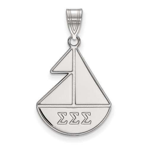 Tri Sigma Sorority Medium Pendant in Sterling Silver 2.64 gr