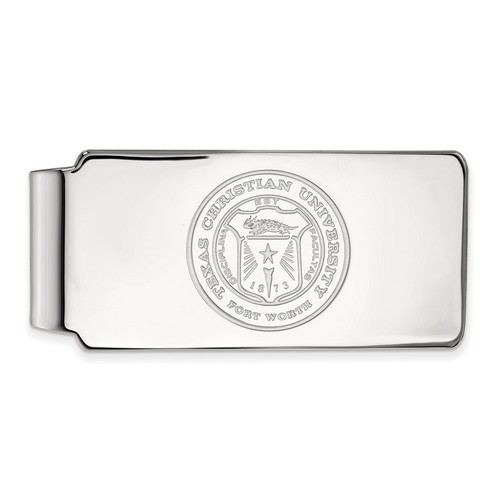 Texas Christian University TCU Horned Frogs Sterling Silver Money Clip Crest