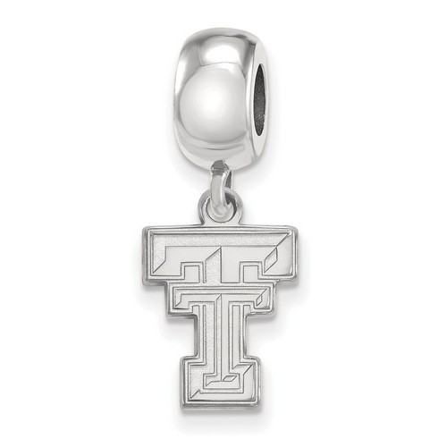 Texas Tech University Red Raiders Small Dangle Bead in Sterling Silver 3.15 gr