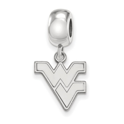West Virginia University Mountaineers Small Dangle Bead in Sterling Silver