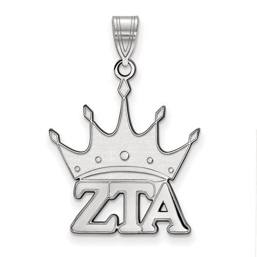Zeta Tau Alpha Sorority Medium Pendant in Sterling Silver 2.22 gr