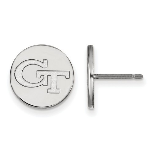 Georgia Tech Yellow Jackets Small Disc Earrings in Sterling Silver 2.06 gr
