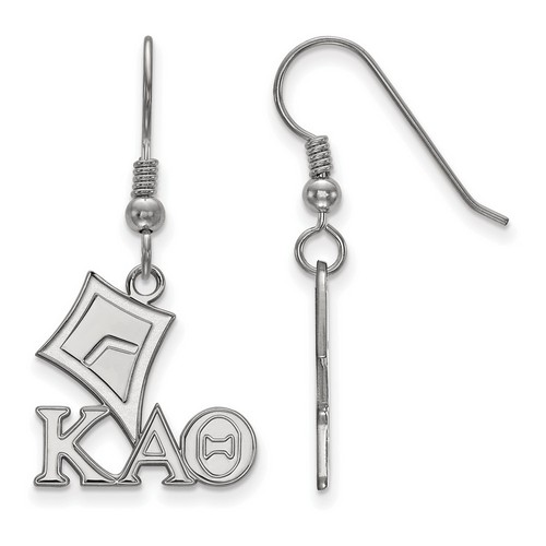 Kappa Alpha Theta Sorority Medium Dangle Earrings in Sterling Silver 2.04 gr