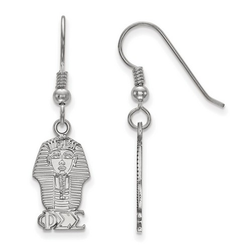 Phi Sigma Sigma Sorority Medium Dangle Earrings in Sterling Silver 2.04 gr