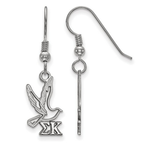 Sigma Kappa Sorority Medium Dangle Earrings in Sterling Silver 1.15 gr