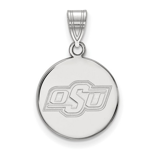 Oklahoma State University Cowboys Medium Disc Pendant in Sterling Silver 2.35 gr