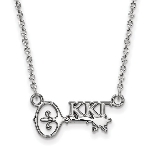 Kappa Kappa Gamma Sorority XS Pendant Necklace in Sterling Silver 2.67 gr